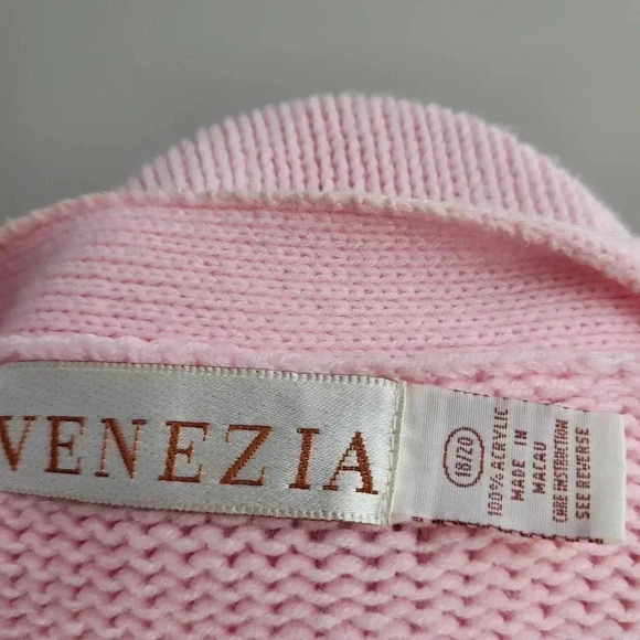 Vintage Venezia Womens Light Pink Cardigan Size 2X - Picture 8 of 8